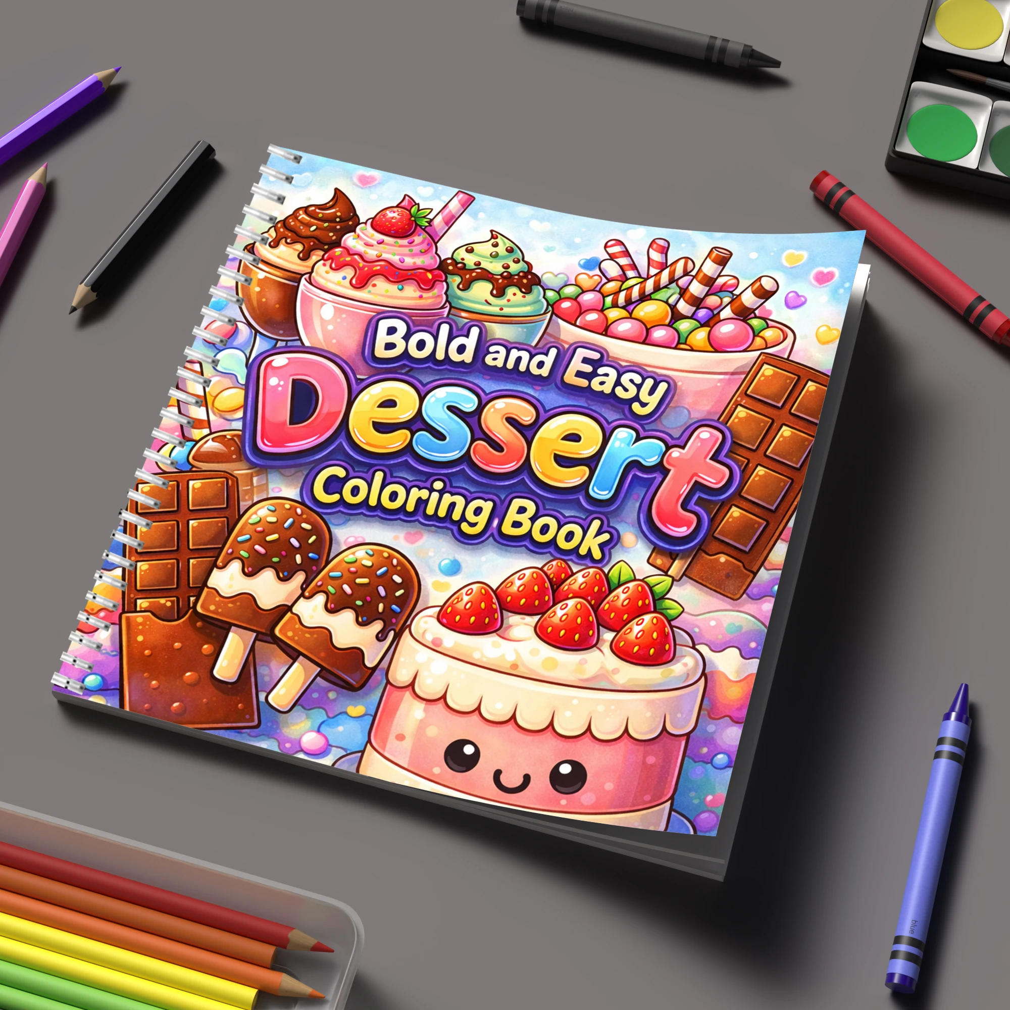 Food And Snacks Coloring Book - Libro da colorare con dolci facili