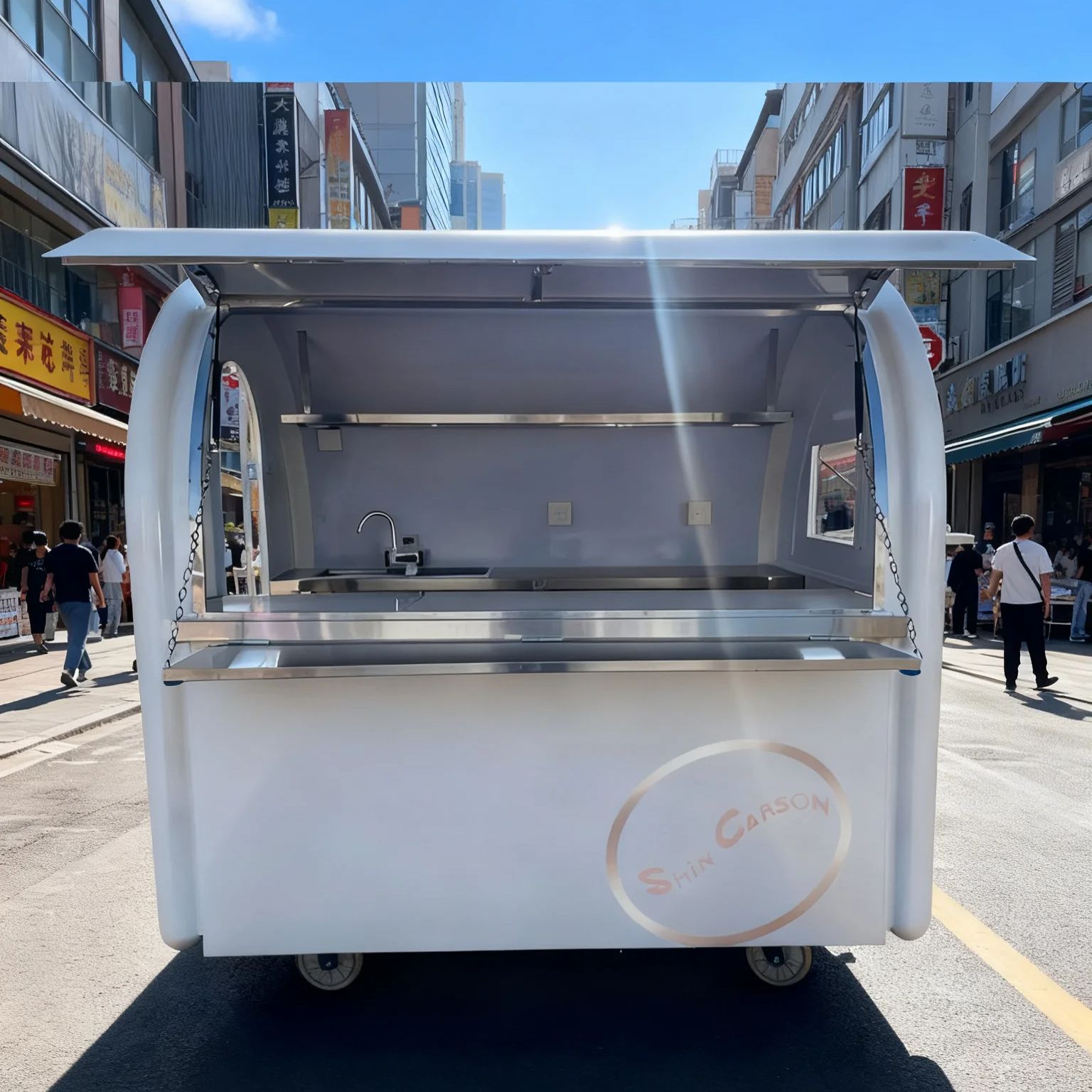 Food Snacks Business - Carrello per snack mobile rotondo per