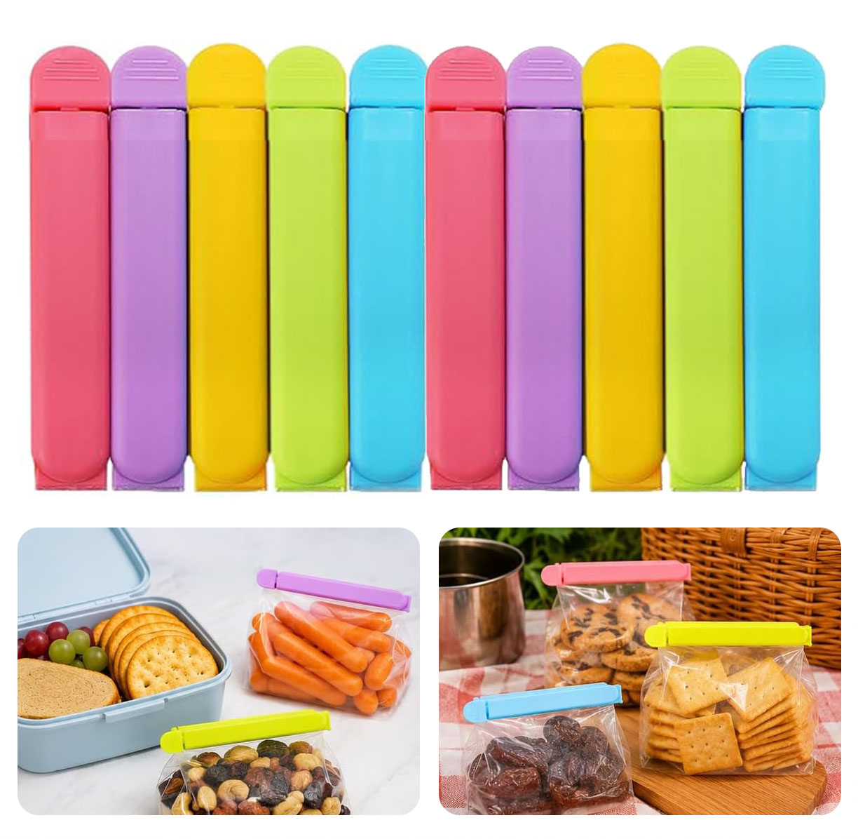 Snacks Food Gift Baskets - Clip colorate per la conservazione degli