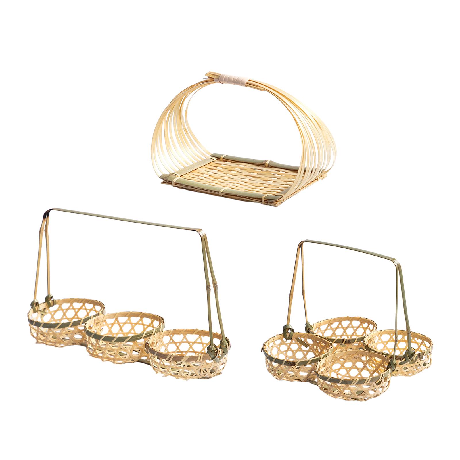 Snacks Food Gift Baskets - Cestino per Dessert in Bambù Intrecciato
